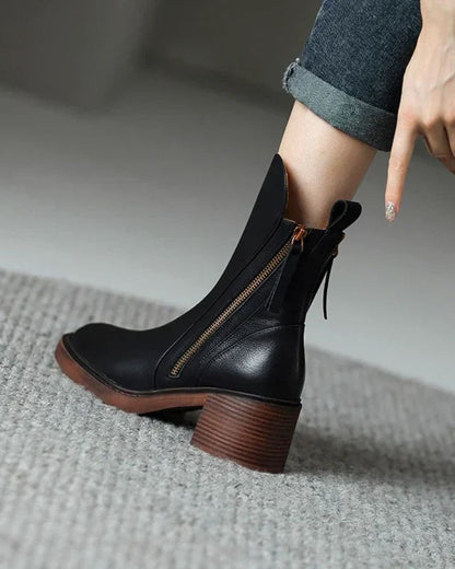 Stylish Low Heel Ankle Boots