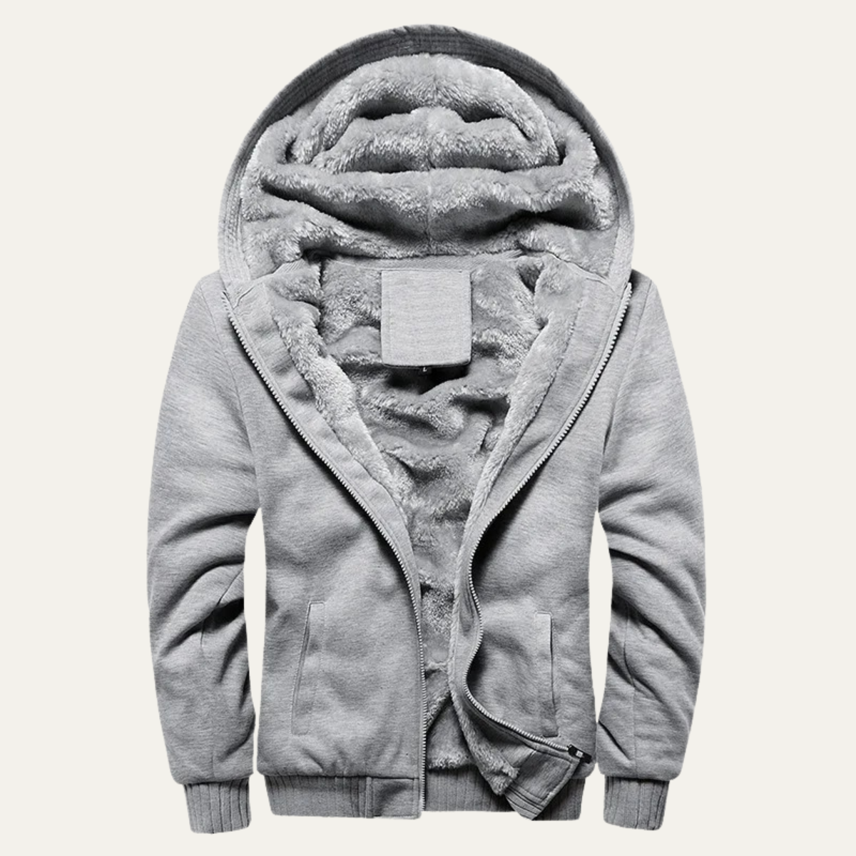 Warm Men's Fleece Zip Up Hoodie Jacket