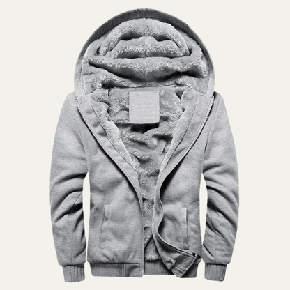 Warm Men's Fleece Zip Up Hoodie Jacket