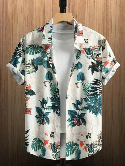 Colorful Floral Hawaiian Shirt Relaxed Fit Summer Wear