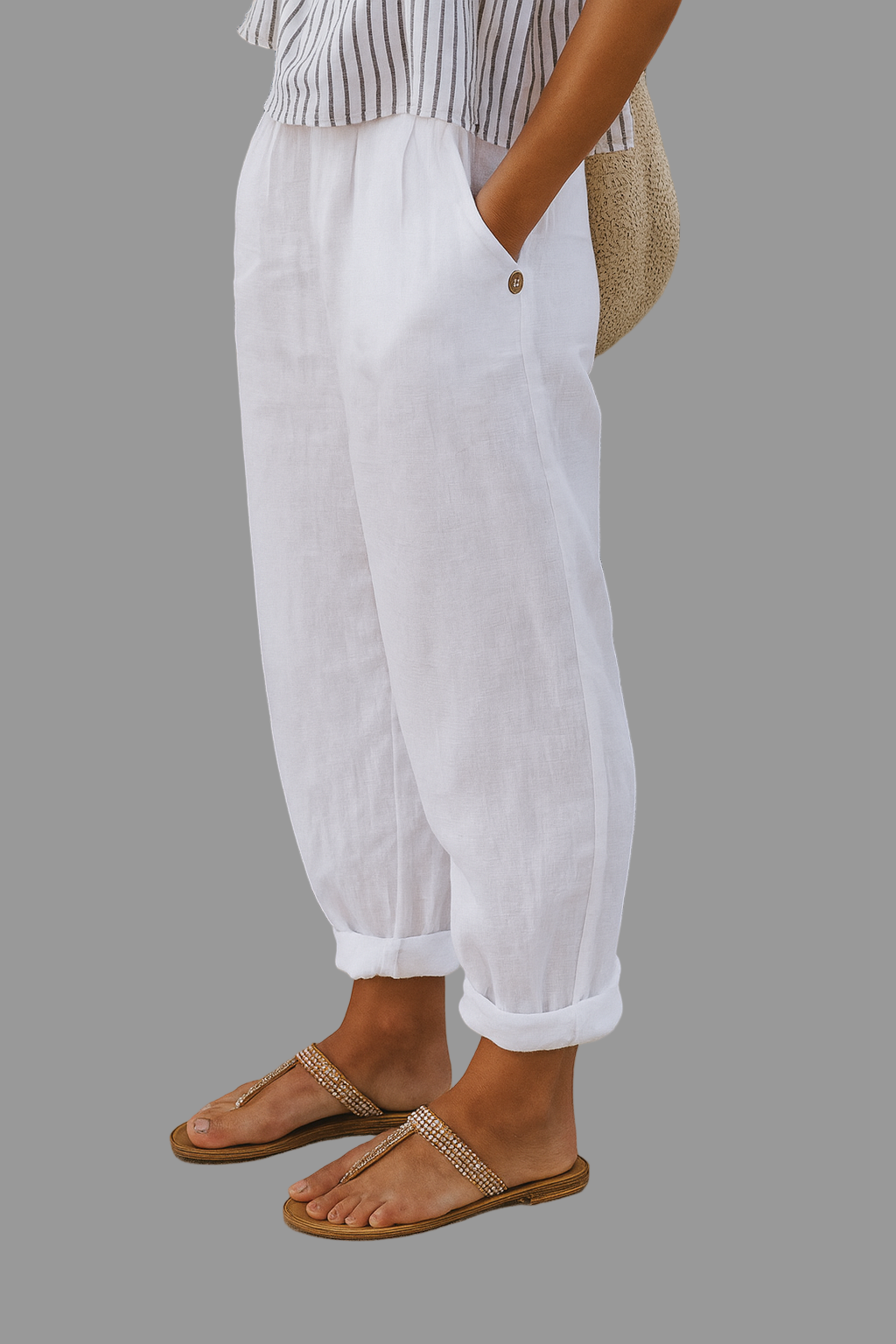 Comfortable Women's Pants - Classic Relaxed Fit with Pockets - Olytrend