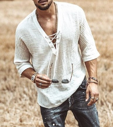 Casual Men's Shirt with Comfortable 3/4 Sleeves - Nocini