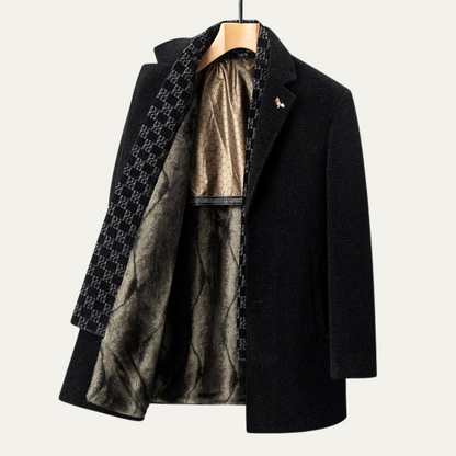 Thermal Men's Faux Fur Parka Coat with Scarf - Nocini