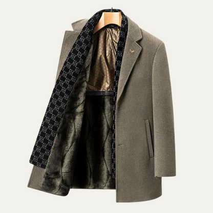 Thermal Men's Faux Fur Parka Coat with Scarf