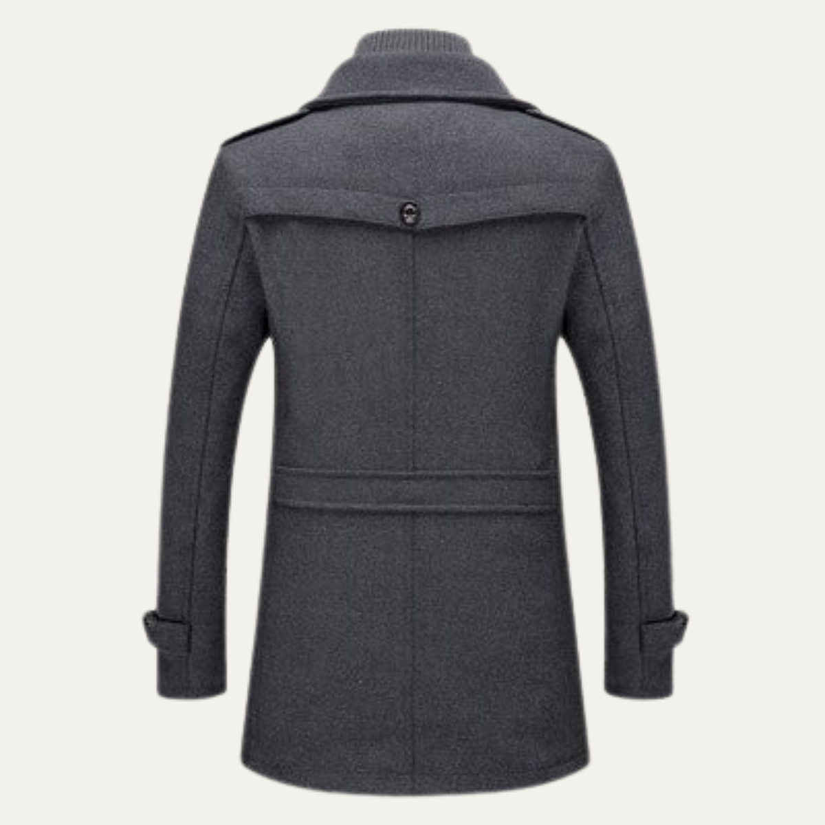 Warm Double Layered Mens Wool Overcoat