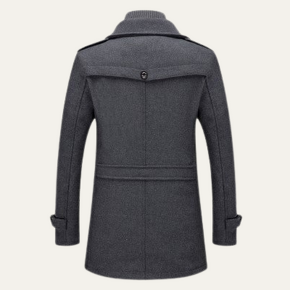 Warm Double Layered Mens Wool Overcoat