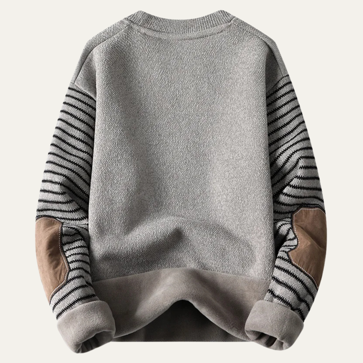 Cozy Mens Patchwork Crew Neck Knitted Sweater