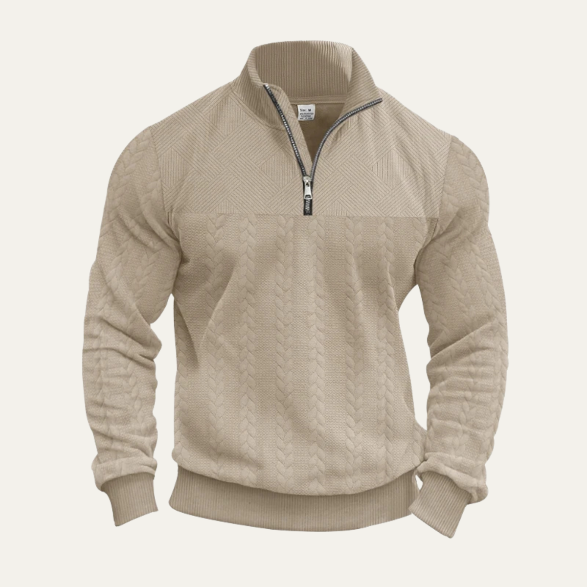Men's Cozy Patterned Half Zip Knitted Sweater - Nocini