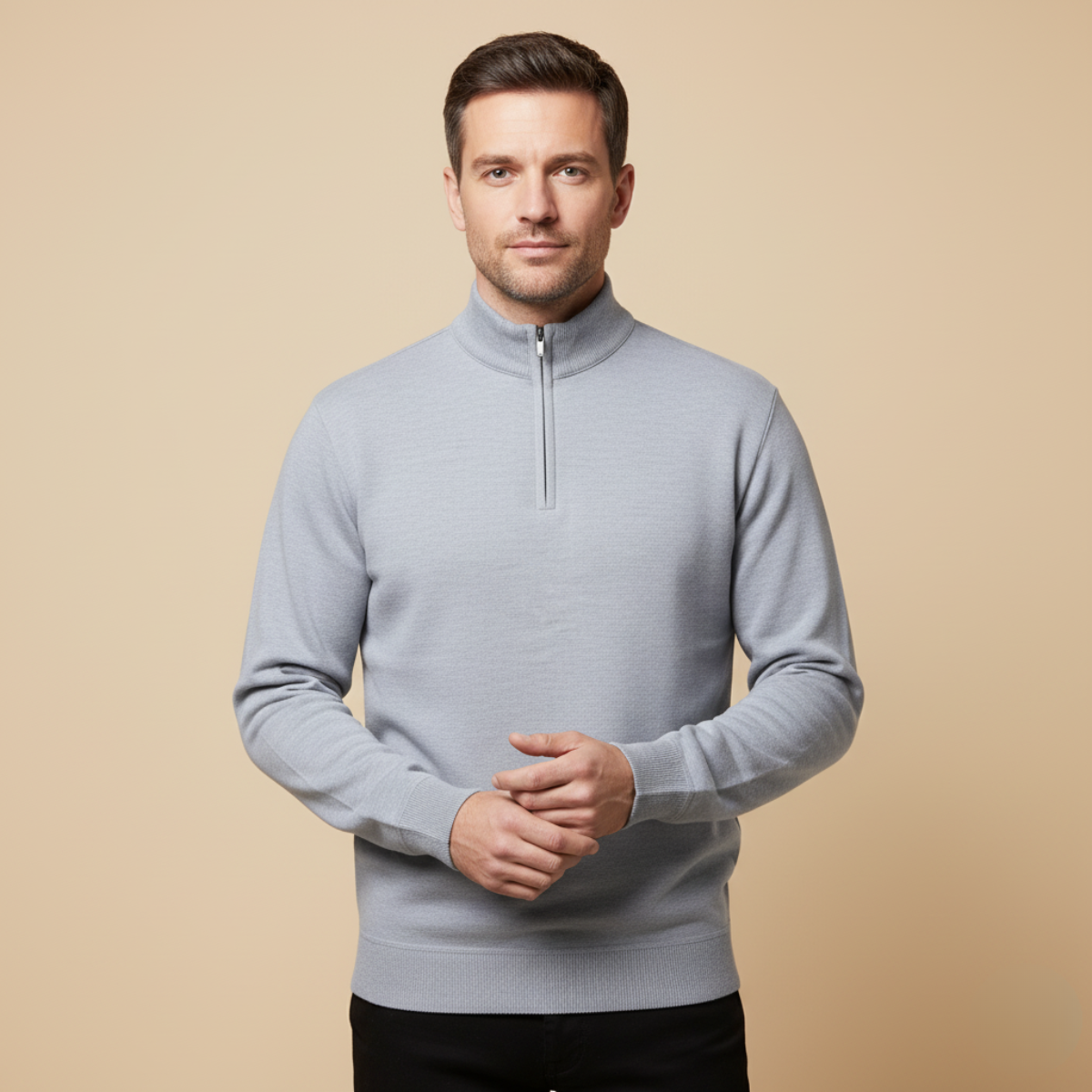 Men's Quarter Zip Fleece Pullover Sweater