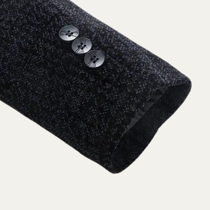 Luxury Men's Wool Blazer with Faux Fur Lining