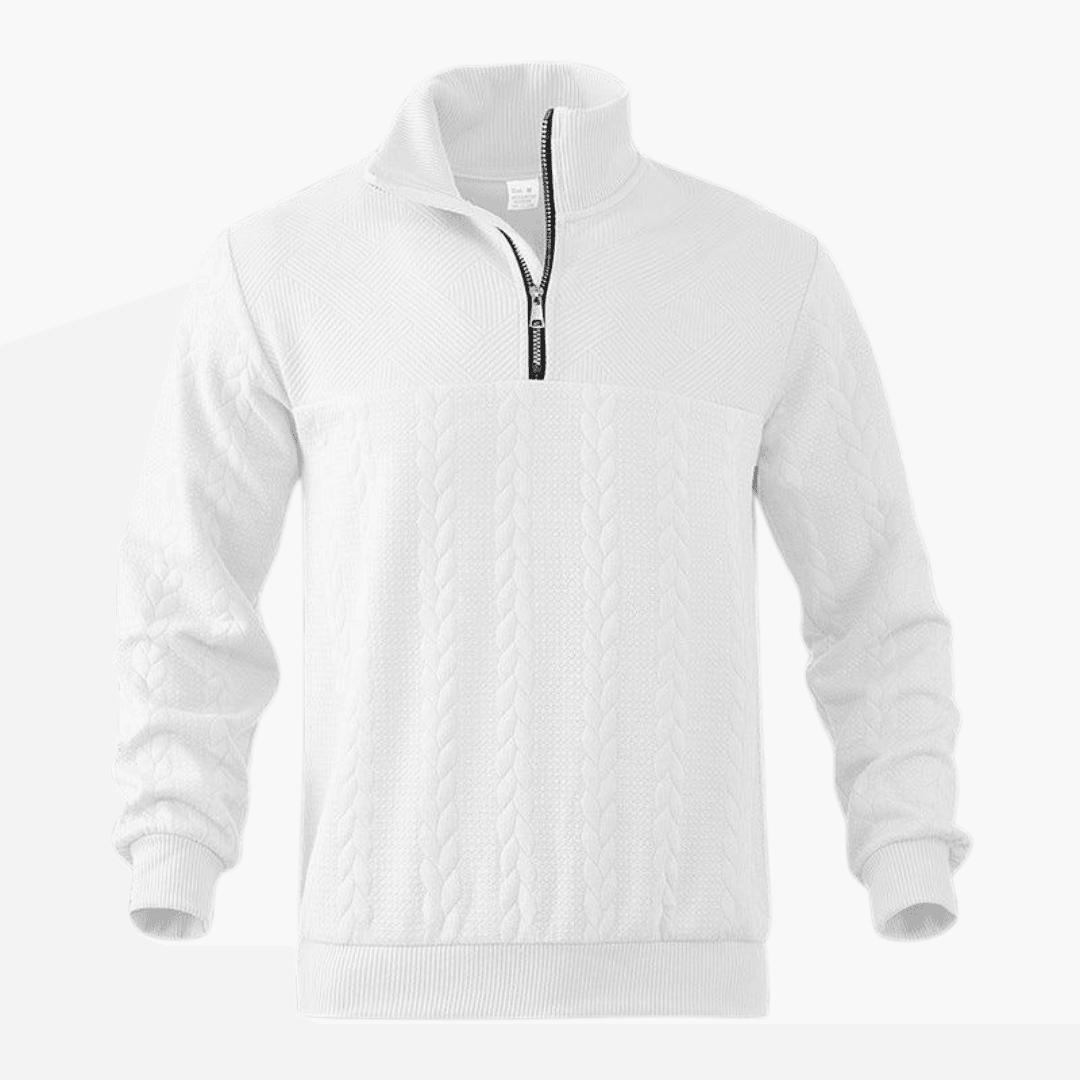 Classic Crew Neck Cable Knit Sweater for Men