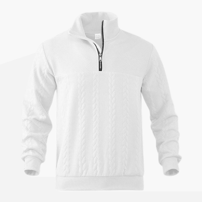 Classic Crew Neck Cable Knit Sweater for Men