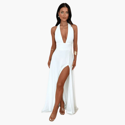 Long Sleeveless Halter Dress for Women