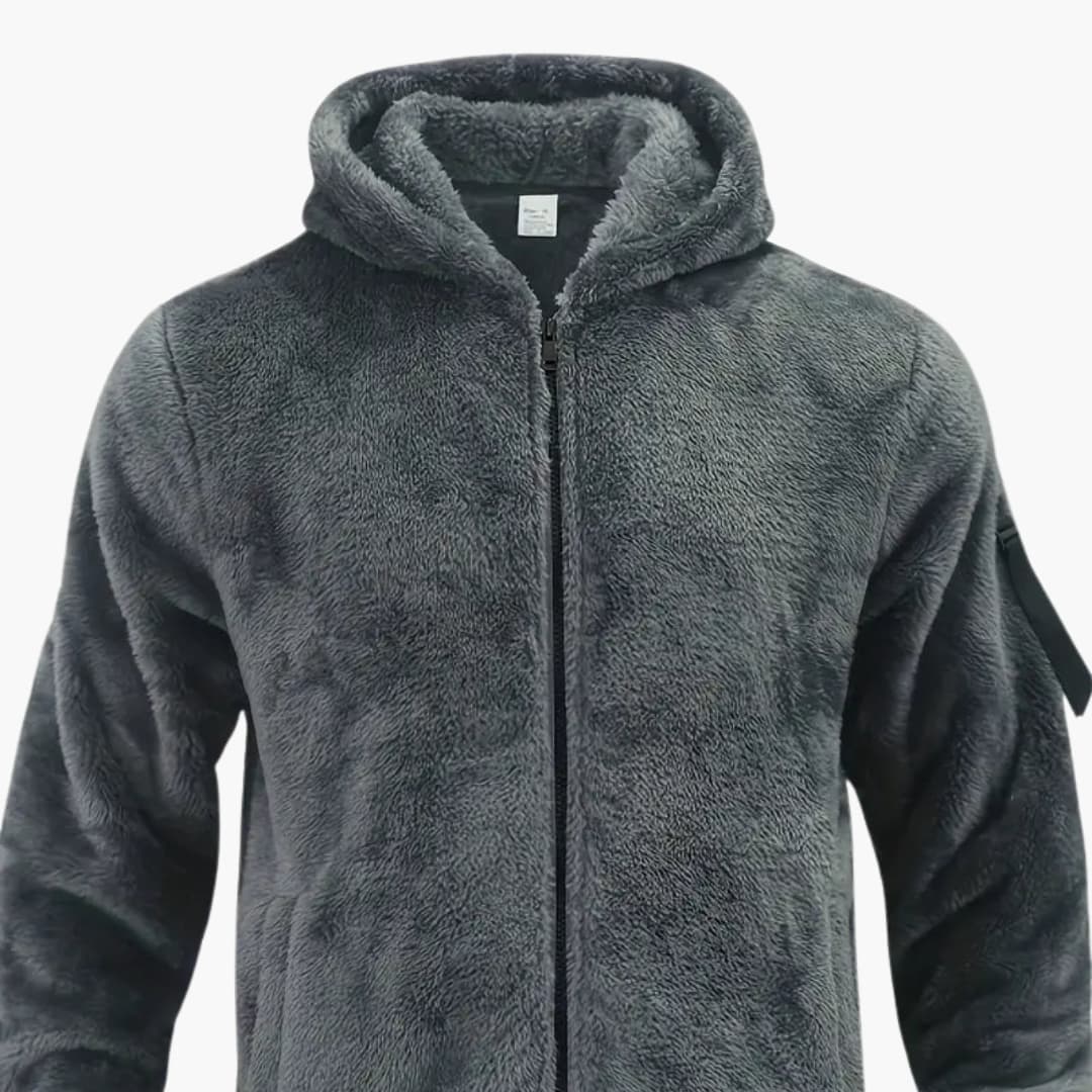 Men's Fleece Zip Up Long Sleeve Jacket
