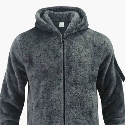 Men's Fleece Zip Up Long Sleeve Jacket