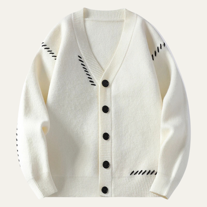 Cozy Mens Button Front V Neck Cardigan Sweater