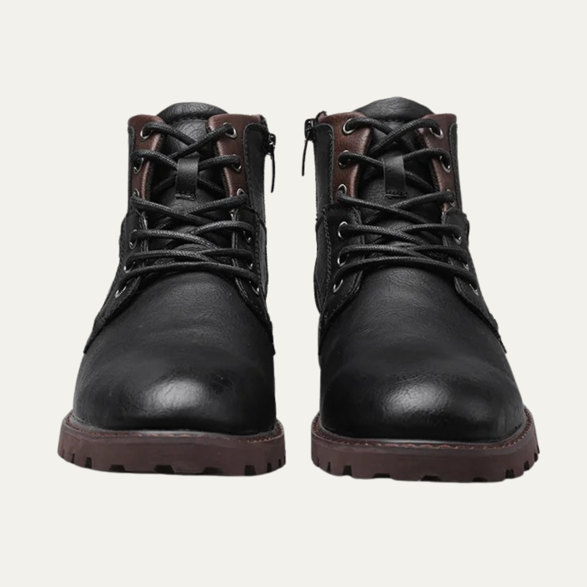 Tough Leather Military Style Ankle Boots