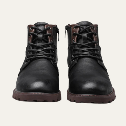 Tough Leather Military Style Ankle Boots