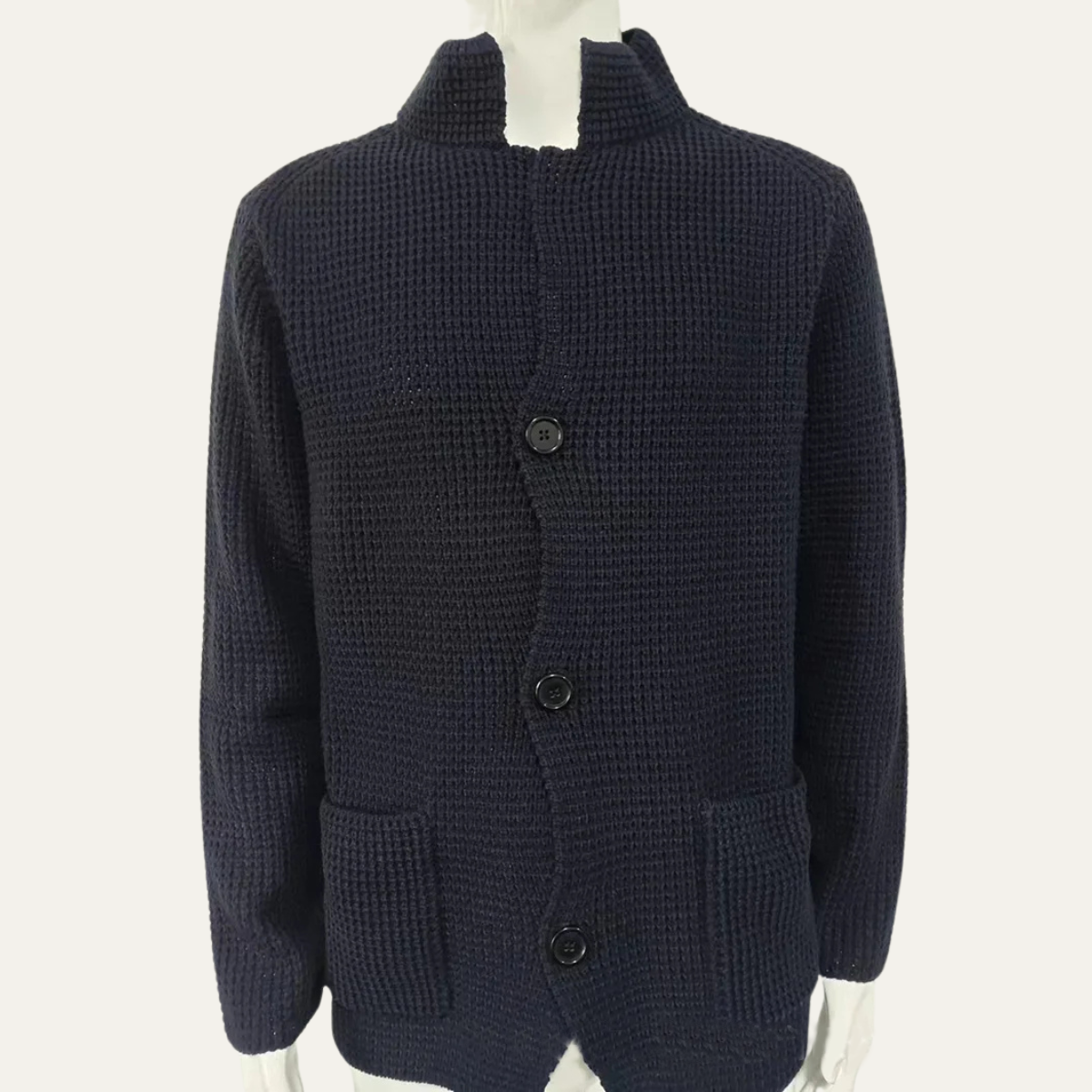 Men's Relaxed Fit Crew Neck Knit Cardigan Sweater