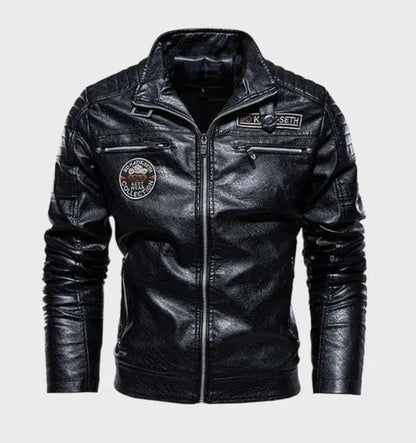 Classic Men's Leather Jacket Modern Biker Style