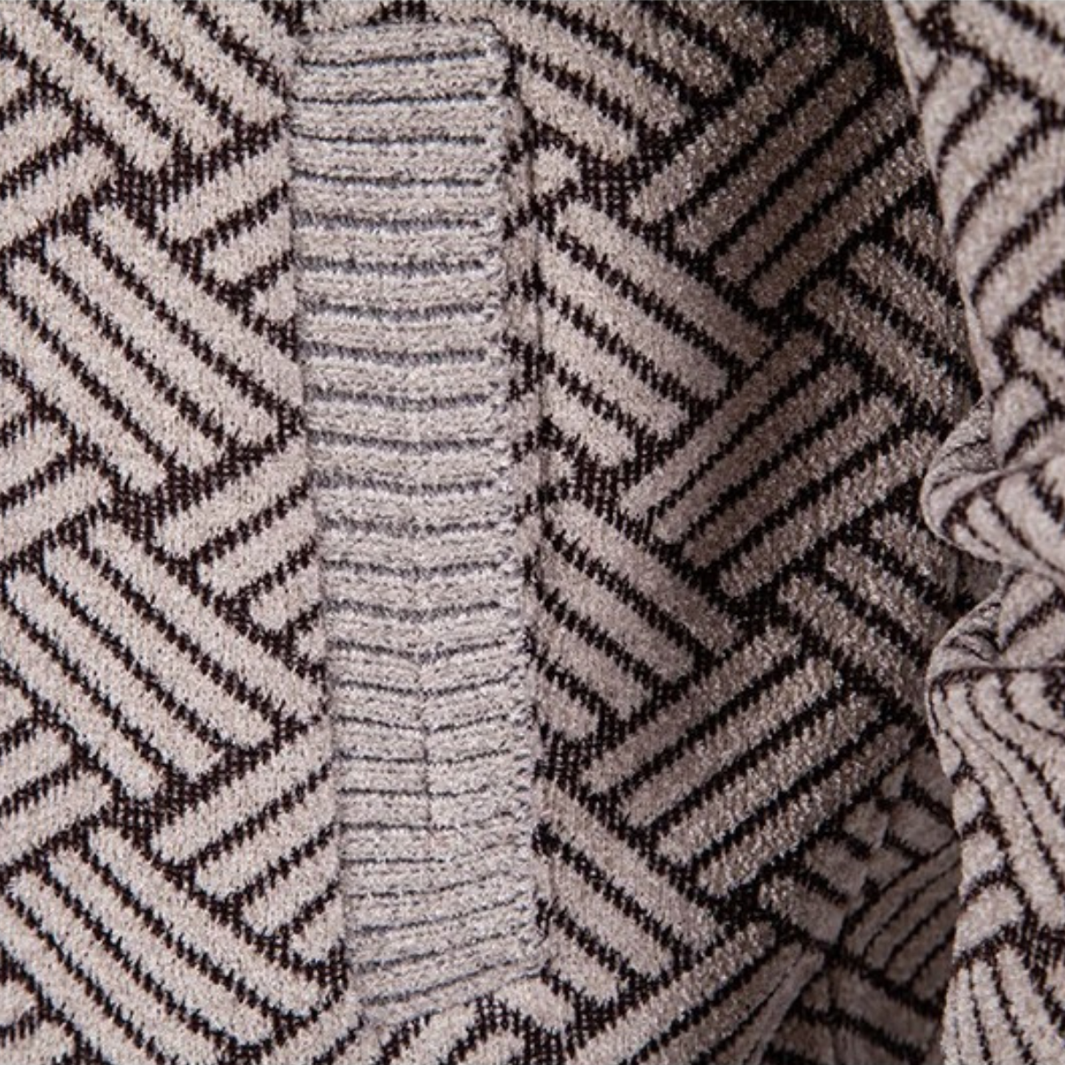 Classic Mens Knit Patterned Stand Collar Jacket