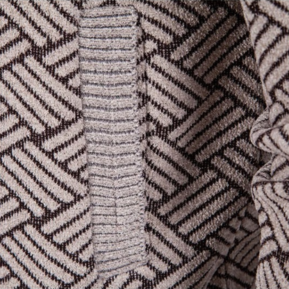 Classic Mens Knit Patterned Stand Collar Jacket