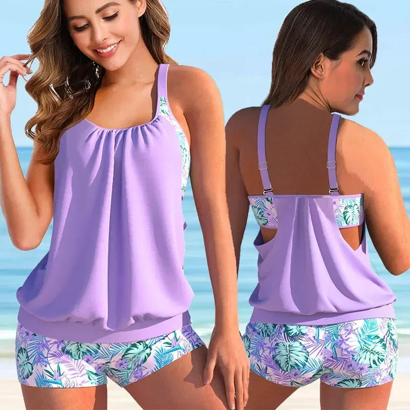 Colorful Floral Women's Swimwear Set