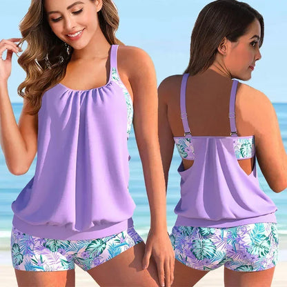 Colorful Floral Women's Swimwear Set