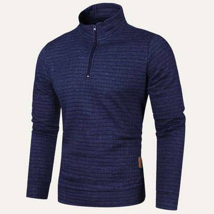Slim Fit Men's Breathable Quilted Zip Sweater