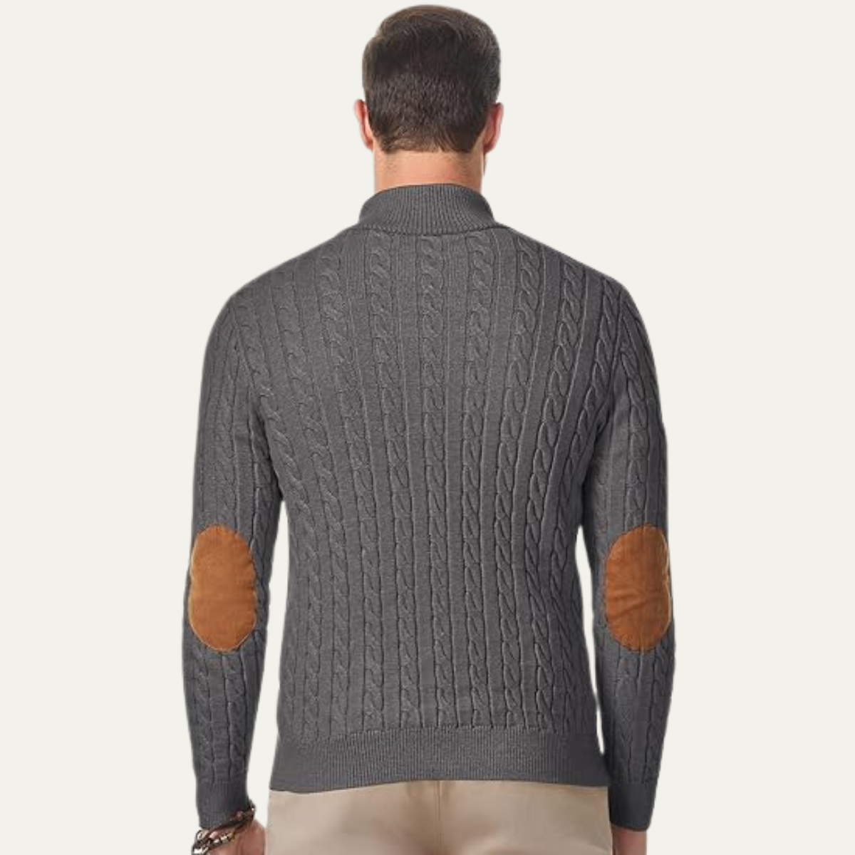 Classic Men's Crew Neck Cable Sweater