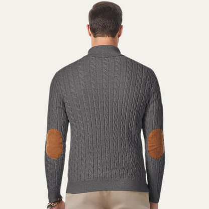 Classic Men's Crew Neck Cable Sweater