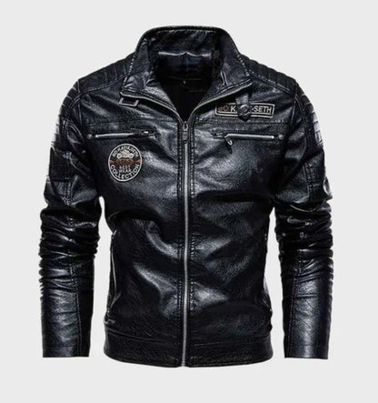 Classic Mens Leather Jacket Tough Modern Design
