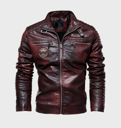 Classic Men's Leather Jacket Modern Biker Style