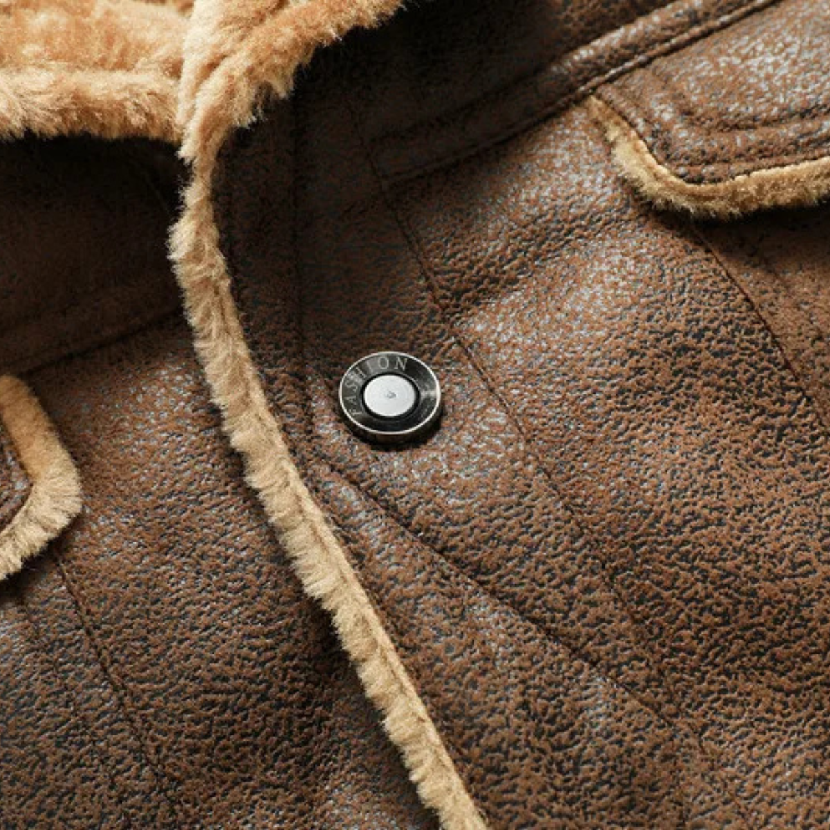Cozy Men's Faux Leather Shearling Winter Jacket