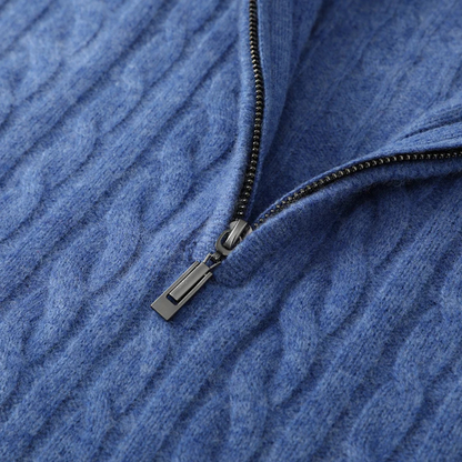 Cozy Men's Thermal Half Zip Knit Winter Sweater
