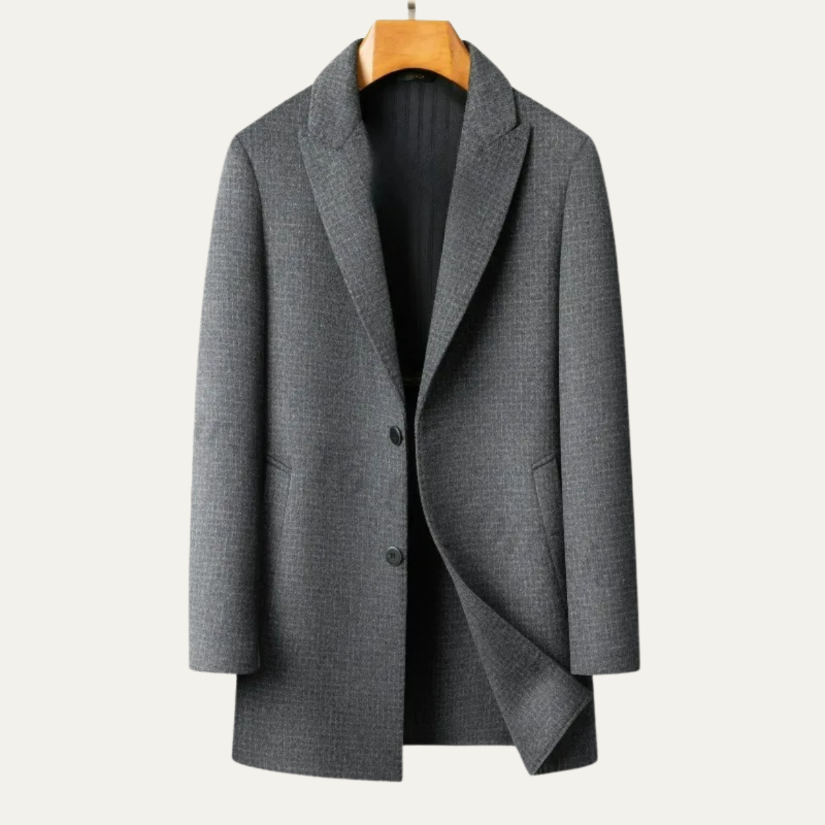 Timeless Double Breasted Wool Pea Coat for Men