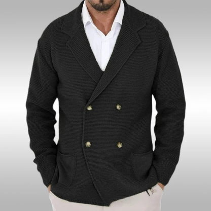 Classic Men's Double Breasted Knit Sweater