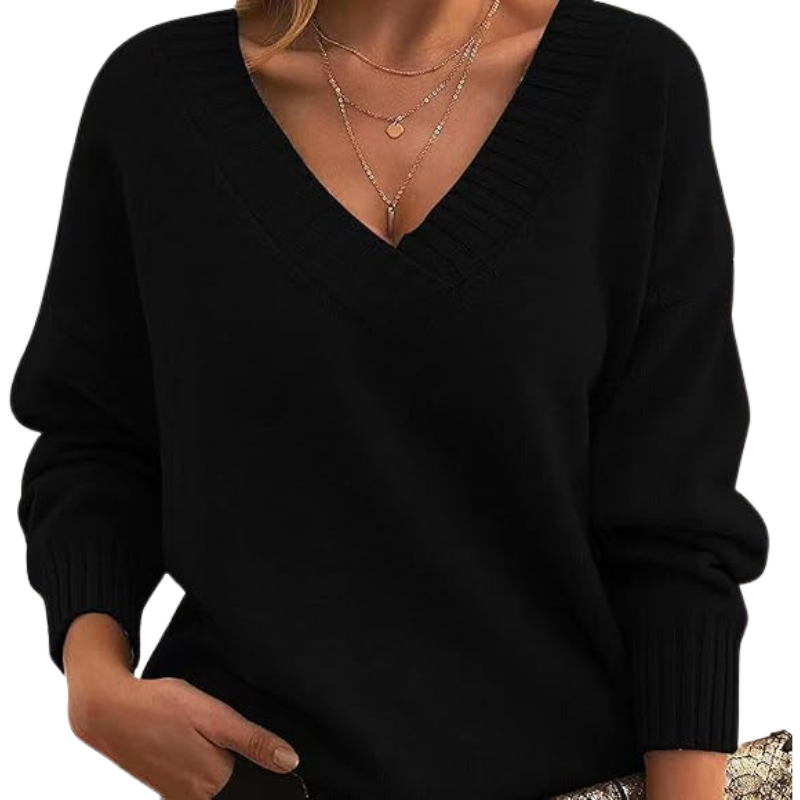 Women's Classic V Neck Knit Sweater