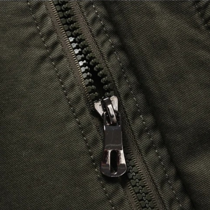 Stylish Men's Cotton Cargo Jacket with Multiple Pockets