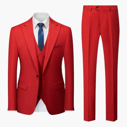 Classic Tailored Fit Men's 3 Piece Business Suit