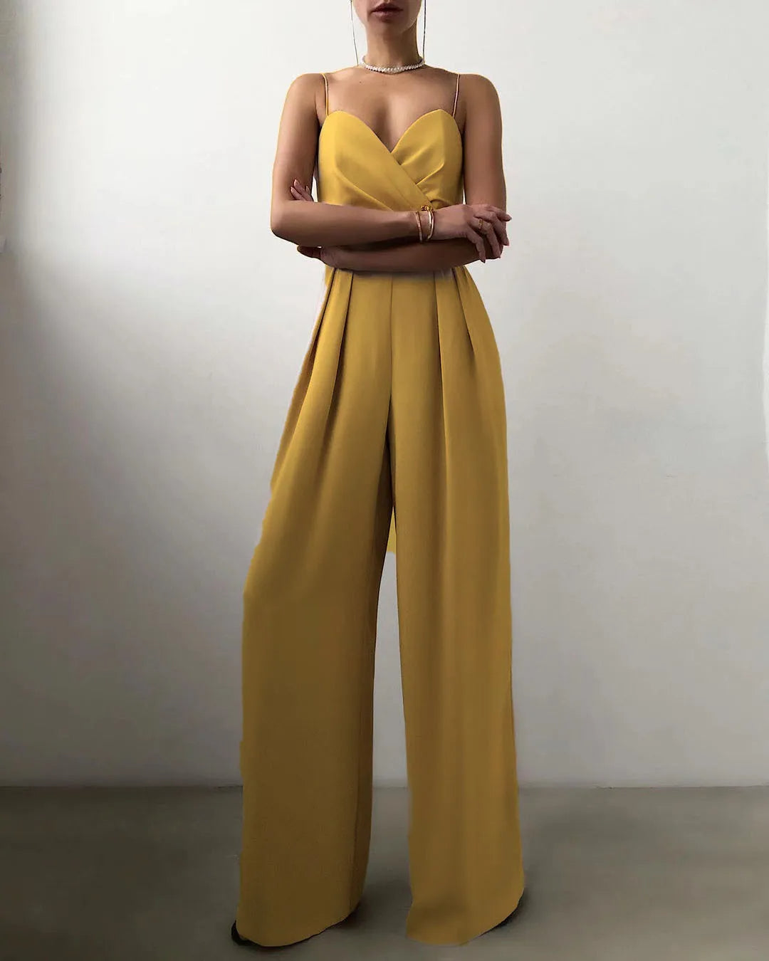 Comfortable Capri Jumpsuit with High Waist and Flare Legs