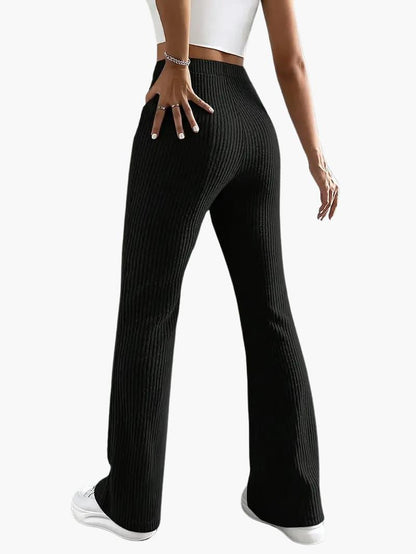 Soft High Waisted Knit Trousers for Women – Relaxed Fit Pants