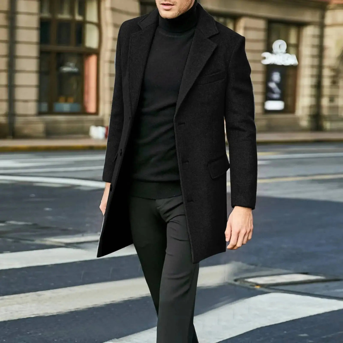 Slim Fit Mens Long Winter Coat