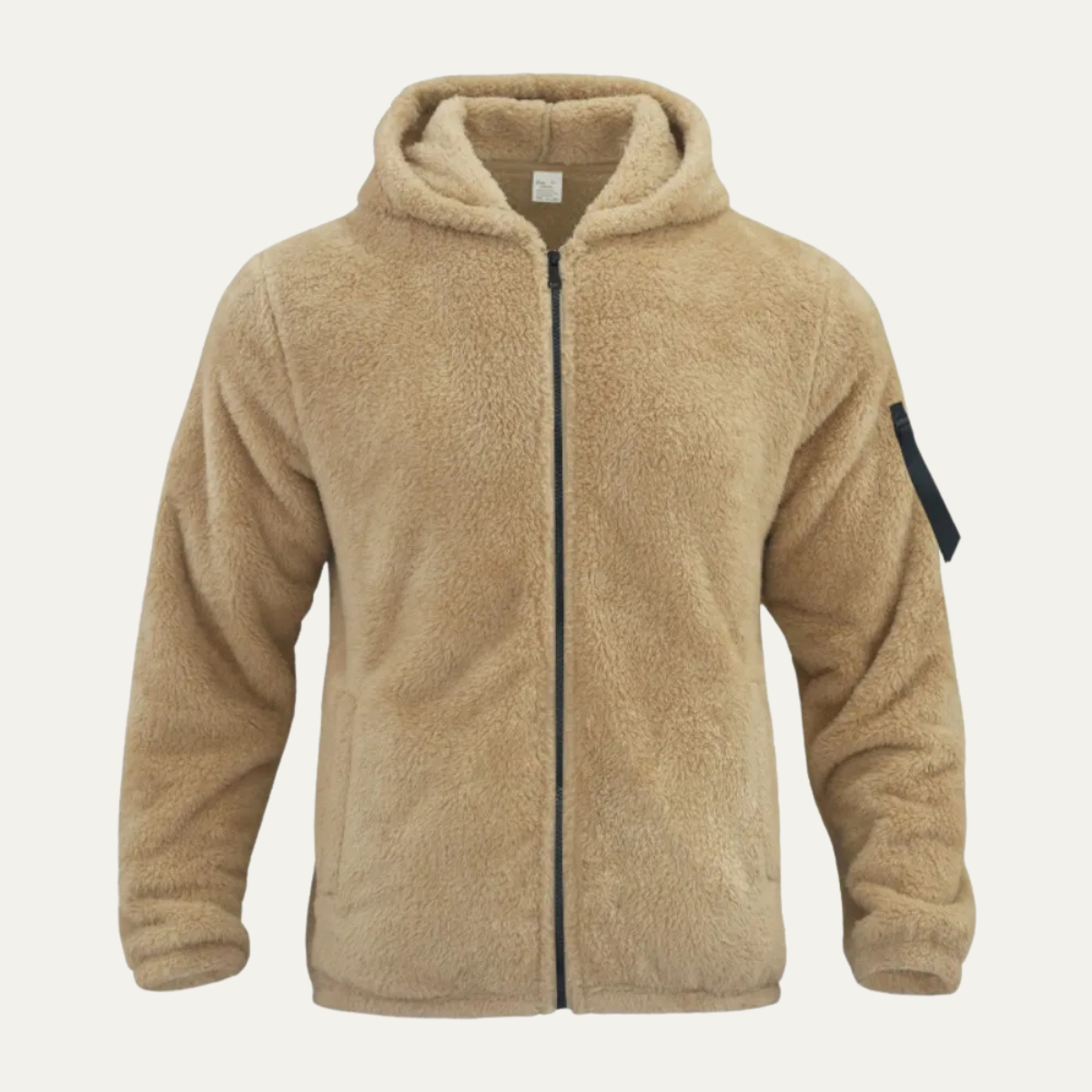 Warm Men's Fleece Zip Up Hooded Jacket - Nocini