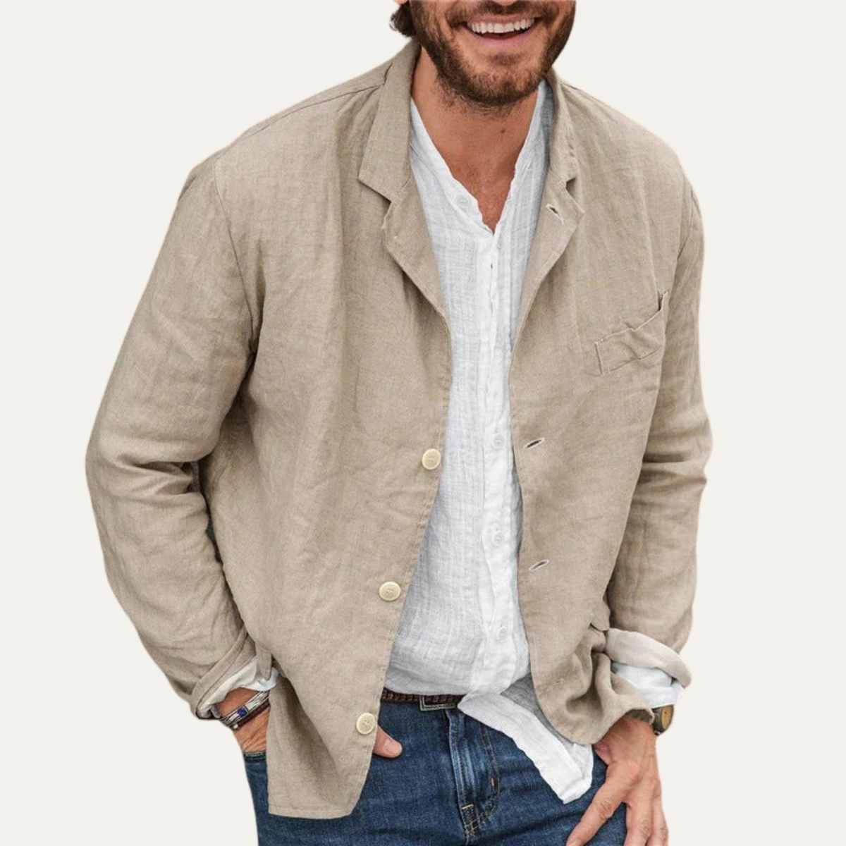 Classic Men's Summer Linen Blazer Jacket