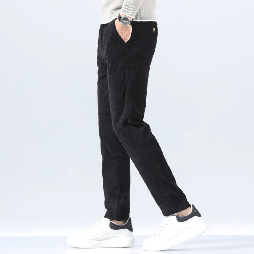 Classic Ribbed Corduroy Pants with Belt Loops