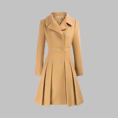 Elegant Double Breasted Long Coat