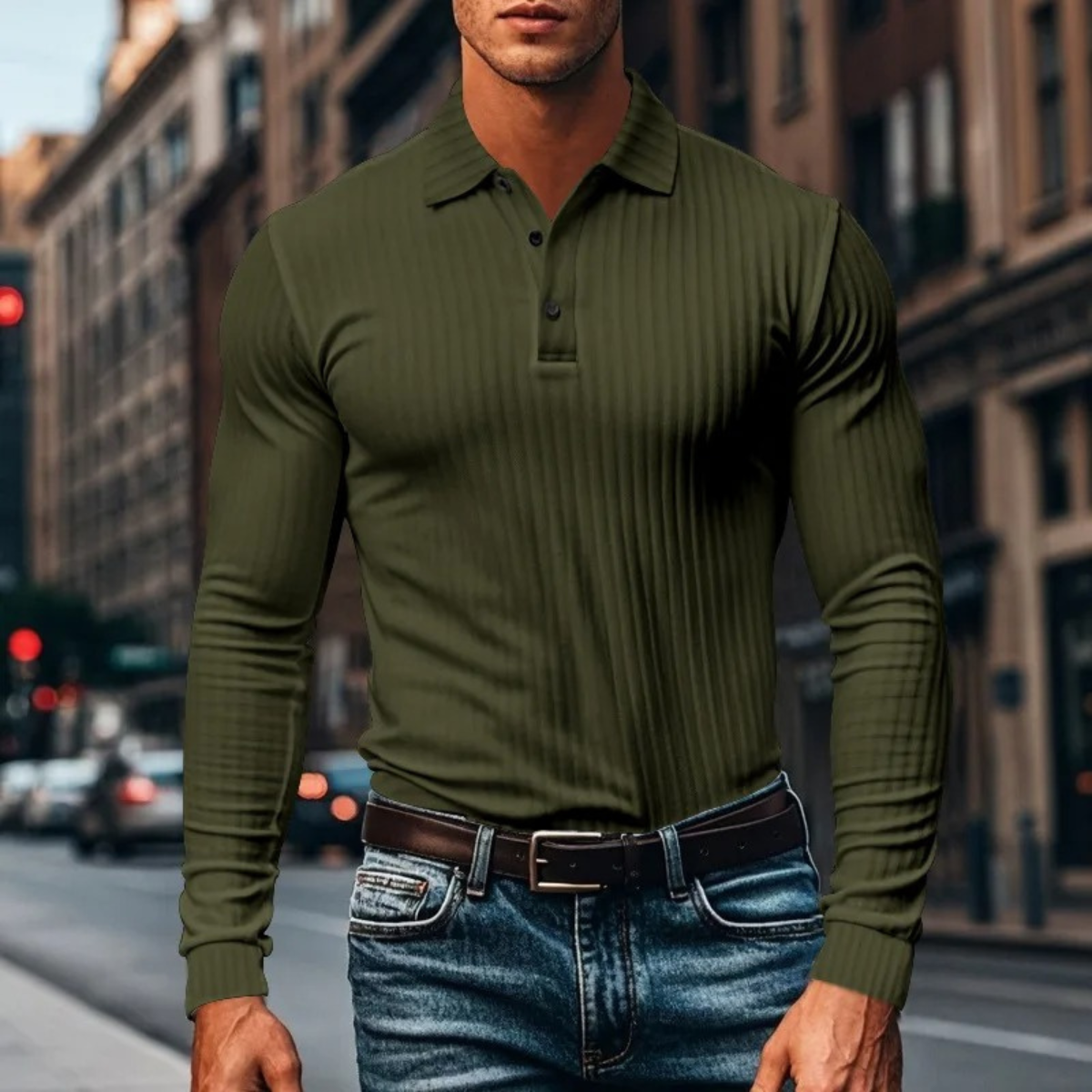 Classic Fit Men's Textured Polo Shirt