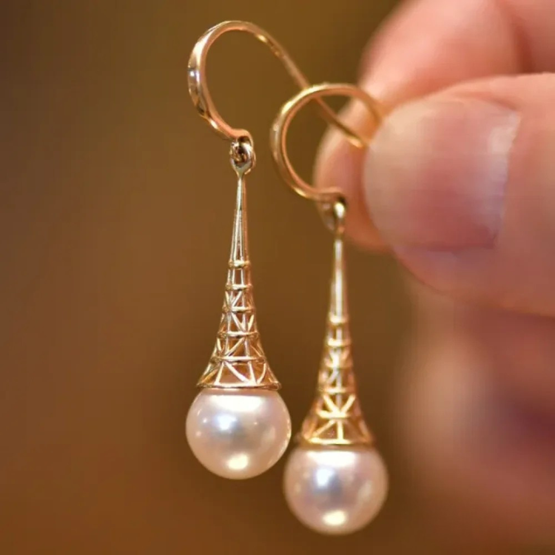 Classic Gold Circle Drop Earrings - Nocini