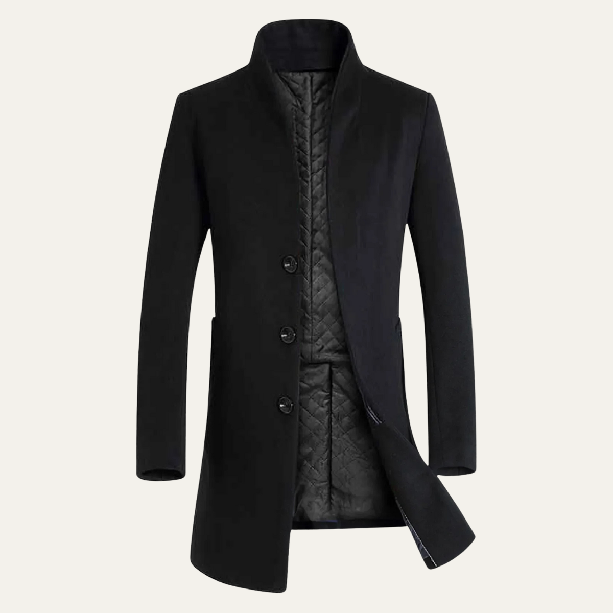 Classic Men's Warm Wool Winter Overcoat